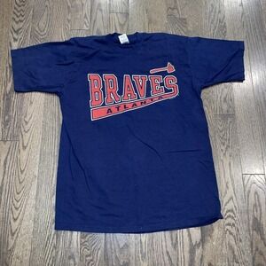 Vintage 1997 Logo MLB Atlanta Braves T Shirt XL Fruit of the Loom USA Fabric